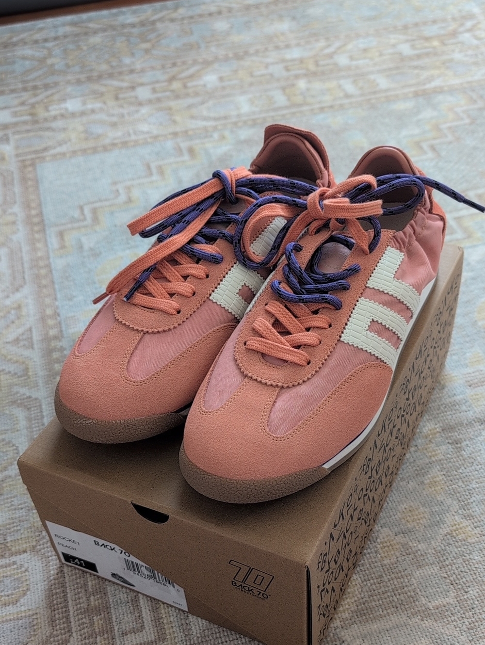Back 70 Rocket Multi-Lace Sneakers in Peach
